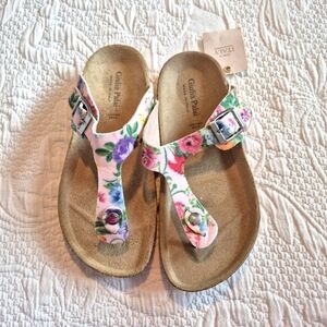 Giulia Palai girls size 3 sparkly thong sandals, Made in Italy, NWT